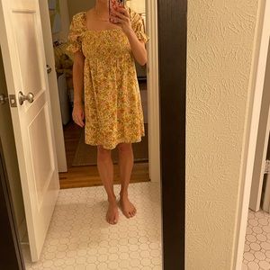 & Other Stories Floral Print Puff-Sleeve Dress